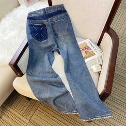 Kadınlar kot retro mavi kot pantolon kadın bahar/yaz yeni gündelik nötr yüksek bel geniş bacak cep denim pantolonlar kadın y240422