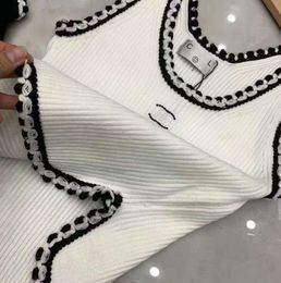 Anagram-embroidered Women Tanks Camis cotton-blend tank tops Two C letters Designer Skirts Yoga Suit CHANNEL Dress bra Vest Ladies solid Vintage T Shirt Femme 45662