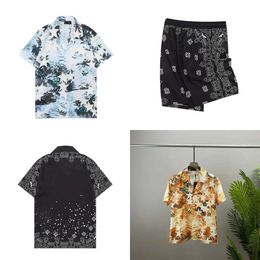 Designer Men T Set Button Up Single-breasted Print Mens Hawaii Floral Casual Shirts and Short Womens Loose Silk Shirt Tees Men Tshirt Sandy Beach Shorts s ees shirt Sy s