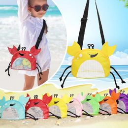 Storage Bags Beach Mesh Bag Cute Crab Shaped Shell For Holding Toys Collecting Kids Sand Tools Organiser