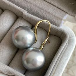 Stud Earrings 2024 Light Luxury Simple Grey Pearl For Women Fashion Elegant Sweet Jewellery Party Gifts