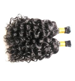 Pre Bonded Human Hair Extensions Curly Wave 1g I Tip Hair Extensions 100g Unprocessed Virgin Brazilian Human curly fusion hair ext1724740