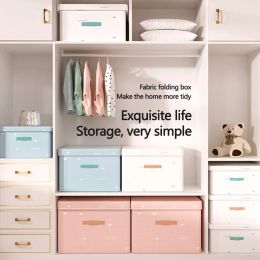 Radio Style Foldable with Lid Clothes Storage Box Home Clothes Storage Bin Folding Storage Cabinet Kids Toys Fabric Organizer