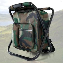 Camp Furniture Outdoor Folding Stool With Backpack Picnic Camping Fishing Chair Portable Army Green Hiking