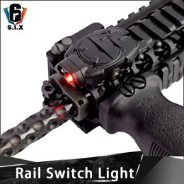 Lights Tactical Softair Helmet Light Rail Switch Light Greem Red White Infrared Flashlight For Picatinny Rail With Remote Switch Light