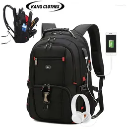 Backpack Large Capacity Male Bag Fashion Travel Multifunction Usb Charging Waterproof Anti-theft 17 Inch Laptop Men