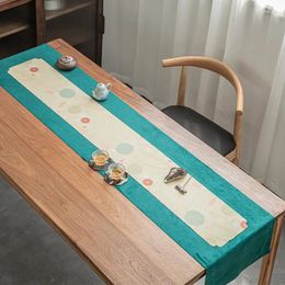 Table Cloth B57Japanese Waterproof Tea Mat Tablecloth Deerskin Velvet Zen Flag Cotton And Linen Fabric Tray Te