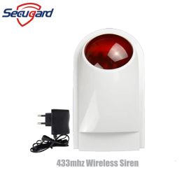 Accessories Wireless Siren Outdoor 433MHz Sound Strobe Light Alarm Waterproof For Our Home Burglar Alarm System