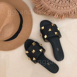 Designer slide fashion quilting sexy slipper mule sliders sandal luxurys casual shoes outdoor summer beach leather flat black white loafer gift