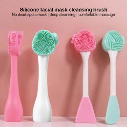 Scrubbers Double Head Face Cleansing Brush Silicone Face Massage Brush Exfoliating Facial Cleanser Skin Care Tool Massager Dropshipping