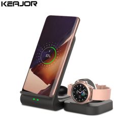 Chargers Wireless Chargers 3 in 1 For Samsung Galaxy Watch 6 Charger 15W Fast Charging Dock Stand For Samsung Watch 4 5 Pro S23 S22 Ultra