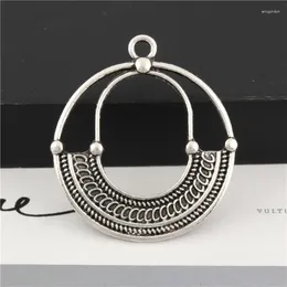 Charms 3Pcs Silver Colour Big Hollow Round Shaped Women Earrings Handcrafts Necklaces Jewellery Accessories Finding 38X12mm A3119