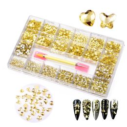 5100pcs/Box Mixed AB Glass Crystal Diamond In Grids 21 Shape SS4-SS20 Flatback Nail Art Rhinestone Set With 1 Pick Up Pen B4080 240412