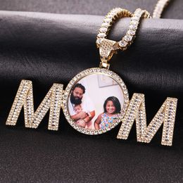 DIY Fashion Hip Hop Medal MOM Pendant and Sier Rose Gold Photo Frame Necklace Sublimation Jewellery