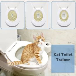 Boxes Portable Cat Toilet Training Device Pet Cat Puppy Toilet Seat Pad Professional Trainer Indoor Cleaning Products Plastic Tool