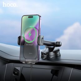 Chargers HOCO 15W Wireless Car Charger Phone Holder for iPhone Wireless Charging Car Air Vent Mount for iPhone 14 13 12 11 Samsung S22