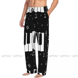 Men's Sleepwear Casual Pyjama Sleeping Pants Musical Notes Piano Lounge Loose Trousers Comfortable Nightwear