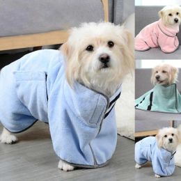 Towels XSM Pet Quickdrying Bathrobe Towel Super Absorbent Dog Drying Coat Adjustable Pet Towel for Small Medium Dogs Pet Accessories