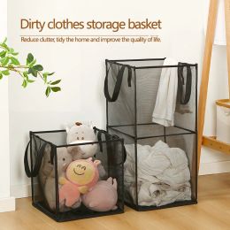 Baskets Laundry Hamper Bag with Handles,Portable & Collapsible Dirty Clothes Mesh Basket Foldable for Washing Storage,Dorm or Travel