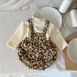 Sets MILANCEL 2022 Autumn Baby Clothing Set Toddler Girls Baby Suits Brief Blouse and Leopard Print Bodysuit 2 Pcs Toddler Outfit