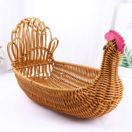Baskets Rustic Woven Home Storage Basket with Lid for Sundries and Personal Effects Organisation