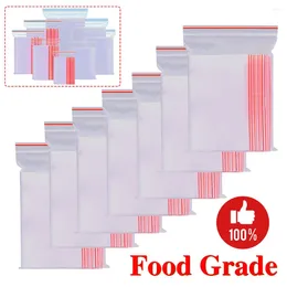 Storage Bags 100-500PCS Lucency Resealable Plastic Self Seal Poly Bag Food Package Pouches PE Vacuum Fresh Organize