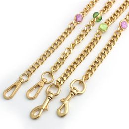 100-130cm Shoulder Chain Strap Double-sided 6-color Crystal Diamond Decor Bag Chain Slung Metal Chain Bag with Strap 240419