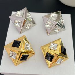 Luxury Women Earrings Jewelry White Gold Color Bling Clear CZ Large Clips Earrings For Women for Party Wedding Designer Earrings