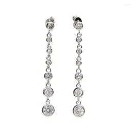 Stud Earrings Top Quality Simple CZ BLING Ear Line Silver Colour Fashion Jewellery Wedding Style Wholesale