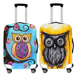 Accessories Stretch Cloth Luggage Protctive Cover for 1932 Inch Luggage Cover Travel Accessories Cute Owl Pattern Suitcase Protctive Cover