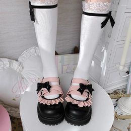 Dress Shoes Cute Bowknot Loli Women's Fashion Tea Party Round-toe Wedge Lolita Kawaii Bow Jk Girls'