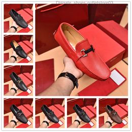 New Business Dress Leather Shoes British Low cut High end Casual Leather Shoes with Metal Buckle and Leather Pedal Feragamo size 38-46 X2EW AKH3