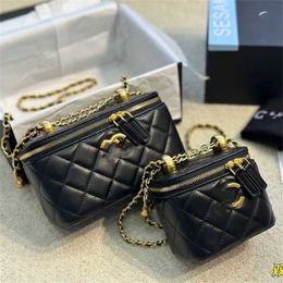 Tote bag high definition Xiaoxiangfeng Golden Ball Mini Box Lingge Chain One Crossbody Makeup Womens