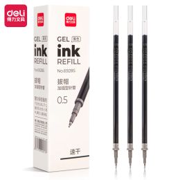 Pens Deli 20pcs 0.5mm Black Ink Gel Pen Refill School Supplies Office Pen Refill High quality pen Stationery