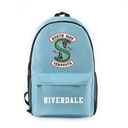 Backpack Hip Hop South Side Serpent Riverdale Season 5 Notebook Backpacks School Bags Print Oxford Waterproof Laptop