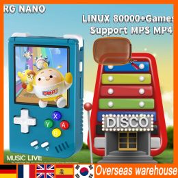 Players RGNano ANBERNIC Pocket Mini Retro Handheld Game Console 1.54" IPS Screen Linux System 8000+ Games Hifi Speaker Kids Gift 128G
