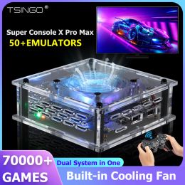 Consoles TSINGO Super Console X Pro Max Dual System S905X CPU Arcade Box with 50+Emulators 70000+ Games Video Game Console For PSP/MAME