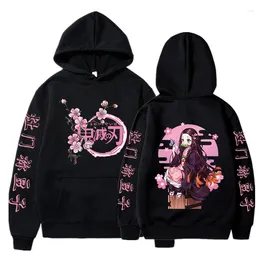 Men's Hoodies Anime For Men Women Spring Fall Fleece Lined Hooded Sweatshirts Casual Loose Fit Long Sleeve Pullover Tops Streetwear