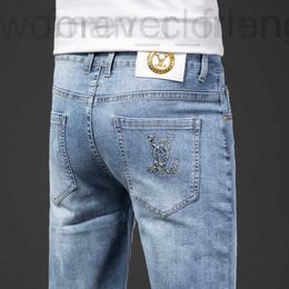 Men's Jeans designer Designer denim shorts men's summer thin straight fit light luxury fashion brand embroidery casual five-point trend MLKU RQQW