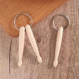 Keychains 1Pc Mini Drum Sticks Keychain Wood Drumsticks Key Ring Chain Keyfob Percussion Gift Stick Hanging Accessories