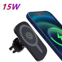 Chargers Car Magnetic Wireless Chargers Phone Holder For iPhone 14 13 12 11 Pro Max 8 X XS XR Magsafe Charger Air Vent Mount Dock Station