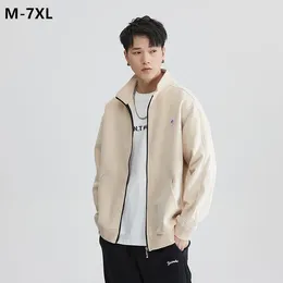 Men's Jackets Sports Jacket Zipper Sweatshirts Men Plus Size 7XL 6XL 5XL 4XL O-Neck Loose Clothes Teenagers Boys Fashion Autumn Male Coats