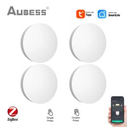 Control Tuya ZigBee Wireless 2 Scene Switch Smart Home Push Button Controller Battery Powered Works With ZigBee Gateway Smart Life App