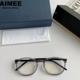 Lenses 2023 Denmark Brand Round Titanium Glasses Frame Ultralight Men Women Prescription Horn Eyeglasses Optical Spectacles Oclus 1243