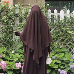 Long Triangle Khimar Headscarf Hijab Dubai Turkish Headcover Head Scarf Headwraps for Women Islam Veil Muslim No Dress 240409