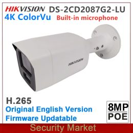 Lens Original Hikvision With Logo DS2CD2087G2LU 4K 8Mp Builtin Microphon ColorVu Fixed Bullet Network Camera