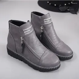 Boots Handmade Ankle With Fur Retro Shoes Women Fashion Slip-on Soft Leather Winter Warm Ladies C260