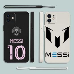 Cell Phone Bumpers lnter Miami FC L-Lionel M-Messis 10 Phone Case For iPhone 15 14 13 12 11 Pro Max X XR XSMAX SE 8 Plus Soft Liquid Silicone Cover Y240423