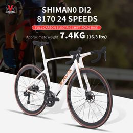 Bikes SAVA New Dream Maker Full Carbon Bike with SHIMAN0 Di2 8170 24S Hydraulic Disc Brakes Aerodynamic Design Race Class Road Bike Y240423