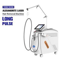 Long Pulse Alexandrite Laser Hair Removal Machine Professional Hair Reduction Skin Rejuvenation Beauty Equipment 755nm 1064nm 2 Years Warranty